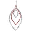 Image 1 : 10kt Rose Gold Womens Round Diamond Triple Nested Oval