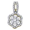 Image 1 : 10KT Yellow Gold 0.33CTW DIAMOND FLOWER PENDANT