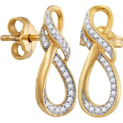 10K Yellow-gold 0.15CTW DIAMOND FASHION EARRING