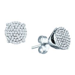 10KT White Gold 0.33CTW DIAMOND MICRO PAVE EARRING