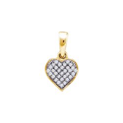 Yellow-tone Sterling Silver Womens Round Diamond Small