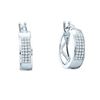 Image 1 : 10KT White Gold 0.16CTW DIAMOND MICRO PAVE HOOPS