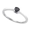 Image 1 : 10K White-gold 0.25CTW-BLACK DIAMOND RING