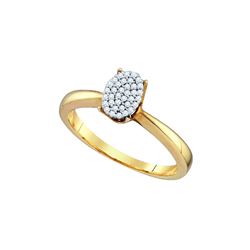 Yellow-tone Sterling Silver Womens Diamond Oval Cluster