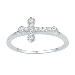 10KT White Gold 0.12CTW DIAMOND FASHION RING