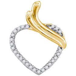 10K Yellow-gold 0.10CTW DIAMOND HEART PENDANT