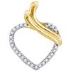 Image 1 : 10K Yellow-gold 0.10CTW DIAMOND HEART PENDANT