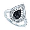 Image 1 : 10K White-gold 0.25CTW BLACK DIAMOND MICRO PAVE RING