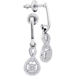 10KT White Gold 0.20CTW DIAMOND MICRO-PAVE EARRING