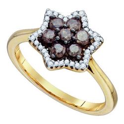 10KT Yellow Gold 0.51CTW COGNAC DIAMOND FASHION RING