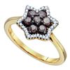 Image 1 : 10KT Yellow Gold 0.51CTW COGNAC DIAMOND FASHION RING