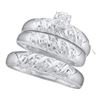 Image 1 : 10KT White Gold 0.07CTW DIAMOND ROUND CENTER TRIO SET