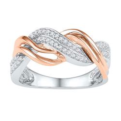 10KT White Gold Two Tone 0.16CTW DIAMOND FASHION RING