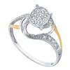 Image 1 : 10K White-gold 0.10CT DIAMOND FASHION BRIDAL RING