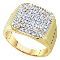 10K Yellow-gold 0.33CTW DIAMOND MICRO PAVE MENS RING