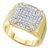 Image 1 : 10K Yellow-gold 0.33CTW DIAMOND MICRO PAVE MENS RING