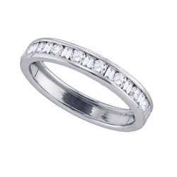 14KT White Gold 0.25CT-Diamond MACHINE-SET BAND