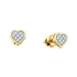 10KT Yellow Gold 0.15CTW DIAMOND LADIES HEART EARRING