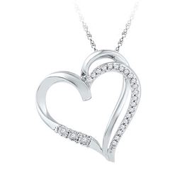 10KT White Gold 0.10CTW DIAMOND FASHION PENDANT