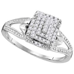 10KT White Gold 0.15CTW DIAMOND FASHION RING