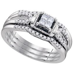 10KT White Gold 0.35CTW DIAMOND INVISIBLE BRIDAL SET