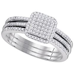 10KT White Gold 0.33CTW DIAMOND MICRO-PAVE BRIDAL SET