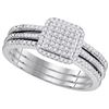 Image 1 : 10KT White Gold 0.33CTW DIAMOND MICRO-PAVE BRIDAL SET