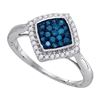 Image 1 : 10KT White Gold 0.33CTW BLUE DIAMOND FASHION RING