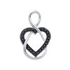 Image 1 : Sterling Silver Womens Round Black Colored Diamond Hear