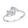 Image 1 : 10KT White Gold 0.08CTW DIAMOND HEART RING