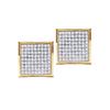 Image 1 : 10K Yellow-gold 0.15CTW DIAMOND MICRO-PAVE EARRINGS