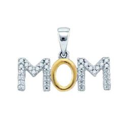 925 Sterling Silver White Two Tone 0.10CT DIAMOND MOM P