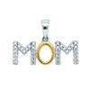 Image 1 : 925 Sterling Silver White Two Tone 0.10CT DIAMOND MOM P