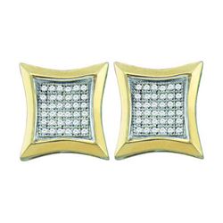 10KT Yellow Gold 0.20CTW DIAMOND MICRO PAVE EARRINGS