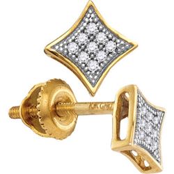 10KT Yellow Gold 0.05CTW DIAMOND MICRO PAVE EARRING