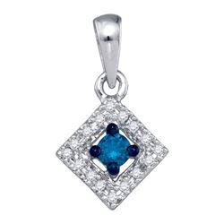 14K White-gold 0.21CT BLUE DIAMOND FASHION PENDANT