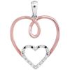Image 1 : 10KT White Gold Two Tone 0.05CTW DIAMOND HEART PENDANT