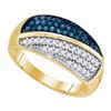 Image 1 : 10K Yellow-gold 0.50CTW BLUE DIAMOND FASHION BAND