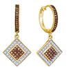 Image 1 : 10K Yellow-gold 0.50CTW DIAMOND MICRO-PAVE EARRING