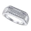 Image 1 : 925 Sterling Silver White 0.16CTW DIAMOND MICRO-PAVE ME