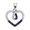 Image 1 : 925 Sterling Silver White 0.23CTW DIAMOND HEART PENDANT