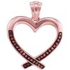 Image 1 : 10KT Rose Gold 0.10CTW RED DIAMOND HEART PENDANT