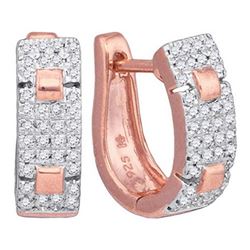 10KT Rose Gold 0.25CTW DIAMOND MICRO-PAVE HOOPS