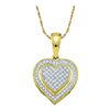Image 1 : 10KT Yellow Gold 0.15CTW ROUND DIAMOND MICRO-PAVE HEART