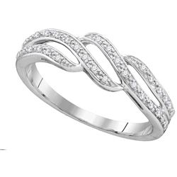 10kt White Gold Womens Round Natural Diamond Fashion Ba