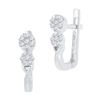 Image 1 : 10KT White Gold 0.25CTW DIAMOND HOOPS EARRING
