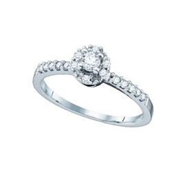 14K White-gold 0.27CT DIAMOND RD-CENTER BRIDAL RING