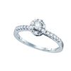 Image 1 : 14K White-gold 0.27CT DIAMOND RD-CENTER BRIDAL RING