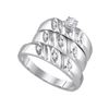 Image 1 : 925 Sterling Silver White 0.12CT DIAMOND FASHION TRIO S