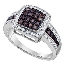 10KT White Gold 0.49CTW COGNAC DIAMOND LADIES FASHION R